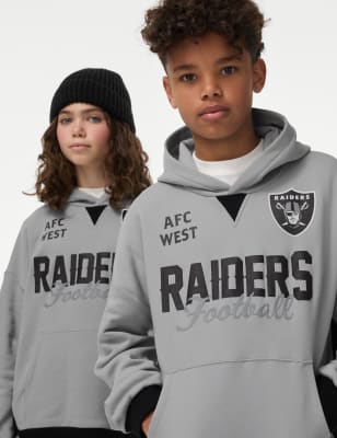 

Boys,Unisex,Girls M&S Collection Cotton Rich NFL Raiders Hoodie (6-16 Yrs) - Grey, Grey