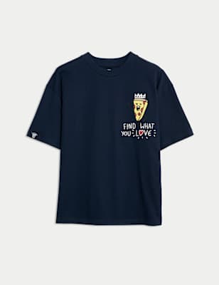 

Boys,Unisex,Girls M&S Collection Pure Cotton Doodle Boy Graphic T-Shirt (2-16 Yrs) - Navy, Navy