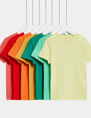 

M&S Collection 7er-Pack T-Shirts aus reiner Baumwolle (2-8 Jahre) - Yellow Mix, Yellow Mix