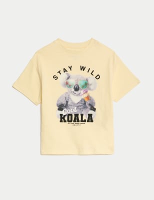

Boys M&S Collection Pure Cotton Koala Graphic T-Shirt (2-8 Yrs) - Yellow, Yellow