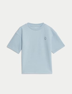 

Boys M&S Collection Pure Cotton Textured T-Shirt (1-7 Yrs) - Blue, Blue