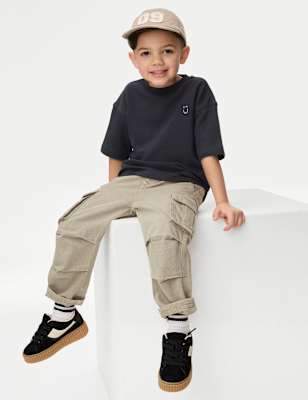 

Boys M&S Collection Pure Cotton Textured T-Shirt (1-7 Yrs), Charcoal