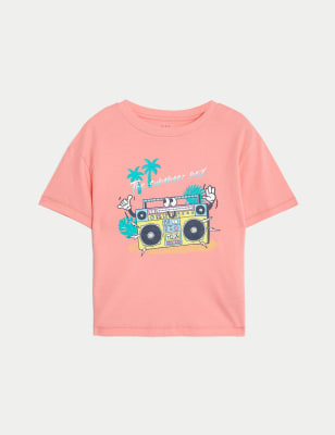 

Boys M&S Collection Pure Cotton Slogan T-Shirt (2-8 Yrs) - Pink, Pink