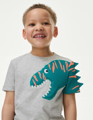 

Boys M&S Collection Pure Cotton The Good Dinosaur™ Spike T-shirt (2-8 Yrs) - Grey Marl, Grey Marl
