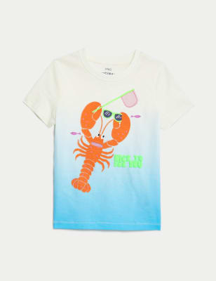 

Boys M&S Collection Pure Cotton Lobster Graphic T-Shirt (3-8 Yrs) - Blue Mix, Blue Mix