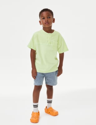 

M&S Collection Gestreiftes T-Shirt mit hohem Baumwollanteil und Strukturmuster (2-8 J.) - Yellow, Yellow