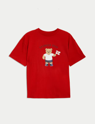 

T-Shirt aus reiner Baumwolle mit Spencer Bear™- und Englandmotiv (2-7 J.) - Bright Red, Bright Red