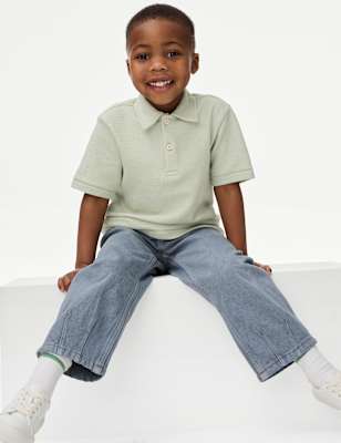 

Boys M&S Collection Cotton Rich Knitted Polo Shirt (2-8 Yrs), Soft Green
