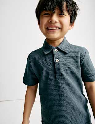 

Boys M&S Collection Cotton Rich Knitted Polo Shirt (2-8 Yrs), Dark Grey