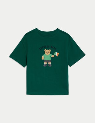 

Boys Pure Cotton Spencer Bear™ Ireland T-Shirt (2-7 Yrs) - Green, Green