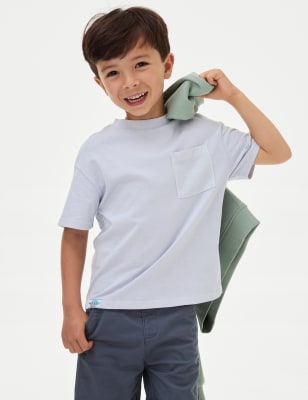 

M&S Collection Camiseta 100% algodón con diseño de efecto teñido (2-8 años) - Lilac, Lilac