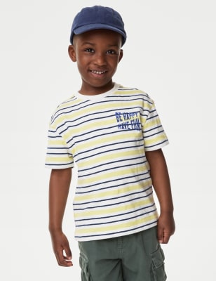 

Boys M&S Collection Pure Cotton Striped Slogan T-Shirt (2-8 Yrs) - Yellow Mix, Yellow Mix