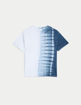 

M&S Collection T-Shirt aus reiner Baumwolle mit Batikmuster (2-8 J.) - Blue Mix, Blue Mix