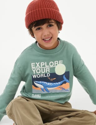 

Boys M&S Collection Pure Cotton Whale Top (2-8 Yrs) - Green, Green