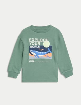 

Boys M&S Collection Pure Cotton Whale Top (2-8 Yrs) - Green, Green