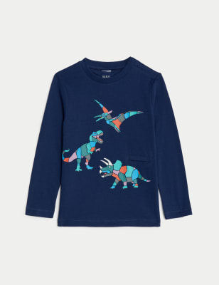 

Boys M&S Collection Adaptive Pure Cotton Dinosaur Top (2-8 Yrs) - Navy, Navy