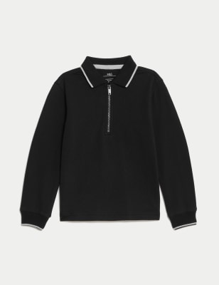 

Boys M&S Collection Cotton Rich Tipped Polo Shirt (1-8 Yrs) - Black, Black