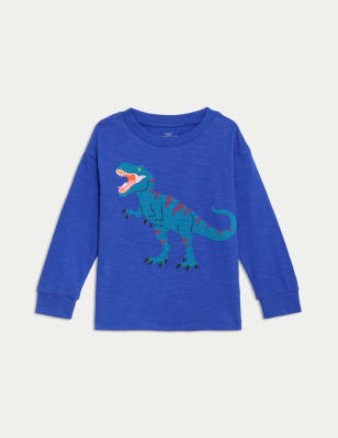

Boys M&S Collection Pure Cotton Dinosaur Graphic Top (2-8 Yrs) - Blue, Blue