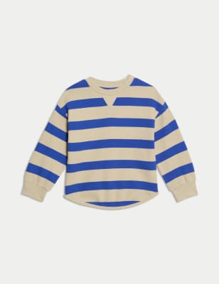 

Boys M&S Collection Cotton Rich Striped Top (1-16 Yrs) - Blue Mix, Blue Mix