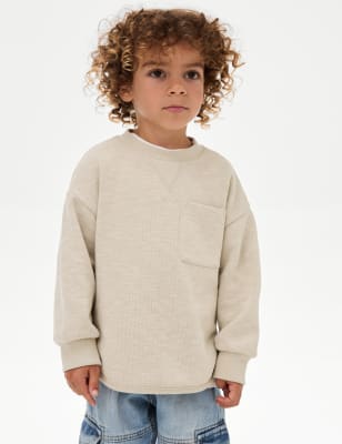 

Boys M&S Collection Cotton Rich Textured Top (2-16 Yrs) - Oatmeal, Oatmeal