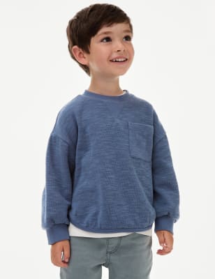 

Boys M&S Collection Cotton Rich Textured Top (2-16 Yrs) - Dark Ink, Dark Ink