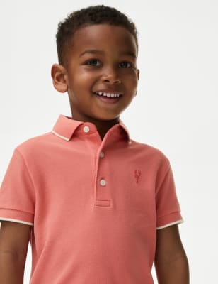 

M&S Collection Polo 100% algodón (2-8 años) - Coral, Coral