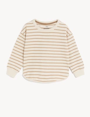 

M&S Collection Sudadera de rayas de algodón (2-8 años) - Brown Mix, Brown Mix