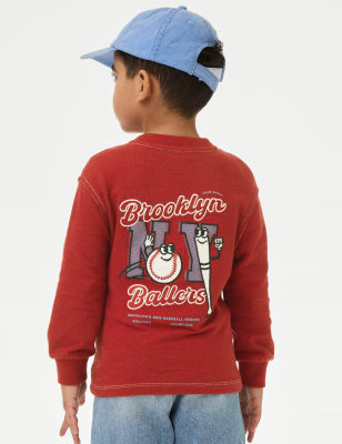 

Boys M&S Collection Pure Cotton Brooklyn Ballers Top (2-8 Yrs) - Red, Red