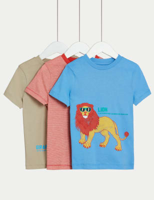 

Boys M&S Collection 3pk Pure Cotton Safari T-Shirts (2-8 Yrs) - Multi, Multi