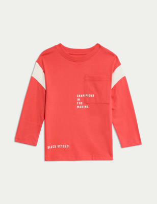 

Boys M&S Collection Pure Cotton Slogan Top (2-16 Yrs) - Red, Red