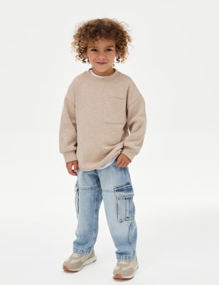 

Boys M&S Collection Pure Cotton Cargo Jeans (2-8 Yrs) - Denim, Denim