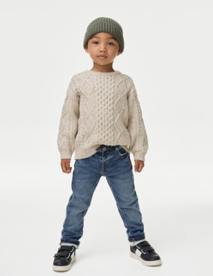 

Boys M&S Collection Regular Cotton Rich Elasticated Waist Jeans (2-8 Yrs), Denim