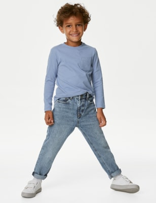 

Boys M&S Collection Relaxed Pure Cotton Elasticated Waist Jeans (2-8 Yrs) - Light Denim, Light Denim