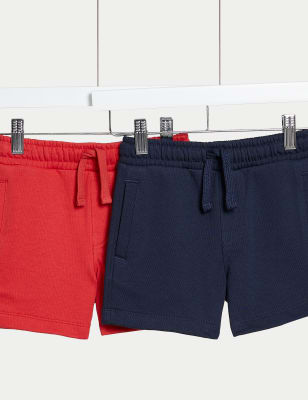 

Boys M&S Collection 2pk Cotton Rich Shorts (2-8 Yrs) - Navy/Red, Navy/Red