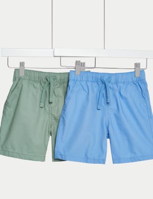 

Boys M&S Collection 2pk Pure Cotton Ripstop Shorts (2-8 Yrs) - Blue Mix, Blue Mix