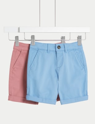 

Boys M&S Collection 2pk Cotton Rich Chino Shorts (2-8 Yrs) - Blue Mix, Blue Mix