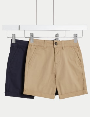 

Boys M&S Collection 2pk Cotton Rich Chino Shorts (2-8 Yrs) - Navy Mix, Navy Mix