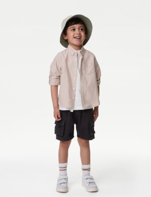 

Boys M&S Collection Pure Cotton Cargo Shorts (2-8 Yrs) - Charcoal, Charcoal