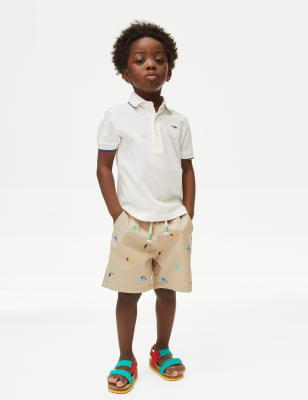 

M&S Collection Bestickte Shorts aus reiner Baumwolle (2-8 J.) - Stone, Stone