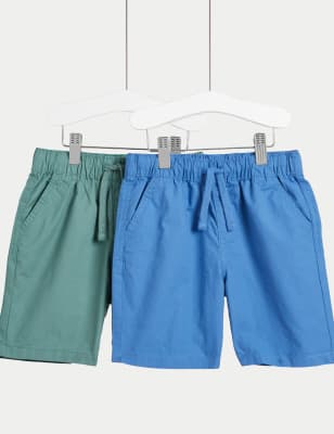 

Boys M&S Collection 2pk Pure Cotton Ripstop Shorts (2-8 Yrs), Multi