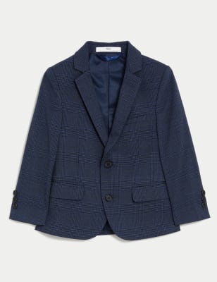 

Boys M&S Collection Checked Suit Jacket (2-8 Yrs) - Navy, Navy