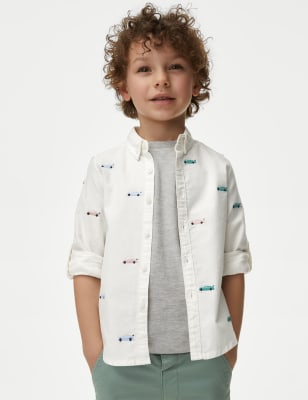 

Boys M&S Collection Pure Cotton Embroidered Shirt (2-8 Yrs) - White Mix, White Mix