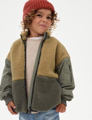 

M&S Collection Bomber de borreguito (2-8 años) - Green Mix, Green Mix