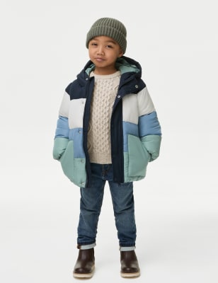 

Boys M&S Collection Stormwear™ Padded Colour Block Coat (2-8 Yrs) - Green Mix, Green Mix