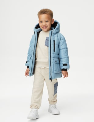 

Boys M&S Collection Stormwear™ Hooded Padded Coat (2-8 Yrs) - Steel Blue, Steel Blue