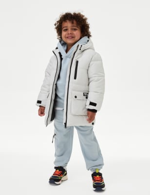 

M&S Collection Wattierter Kapuzenmantel mit Stormwear™ (2-8 J.) - Grey, Grey