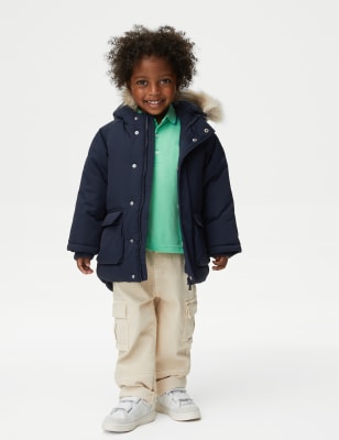 

Boys M&S Collection Stormwear™ Hooded Parka (2-8 Yrs) - Navy, Navy