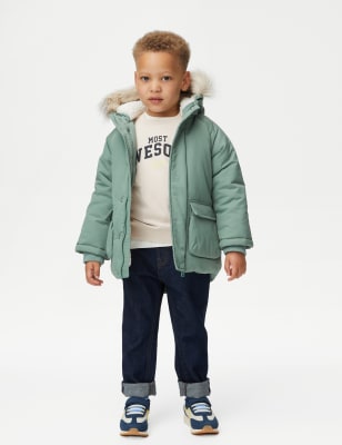 

Boys M&S Collection Stormwear™ Hooded Parka (2-8 Yrs) - Green, Green