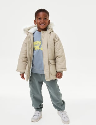 

Boys M&S Collection Stormwear™ Hooded Parka (2-8 Yrs) - Stone, Stone