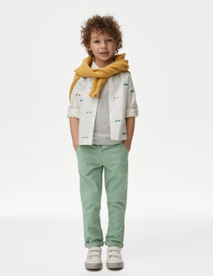 

Boys M&S Collection Cotton Rich Chinos (2-8 Yrs) - Soft Green, Soft Green